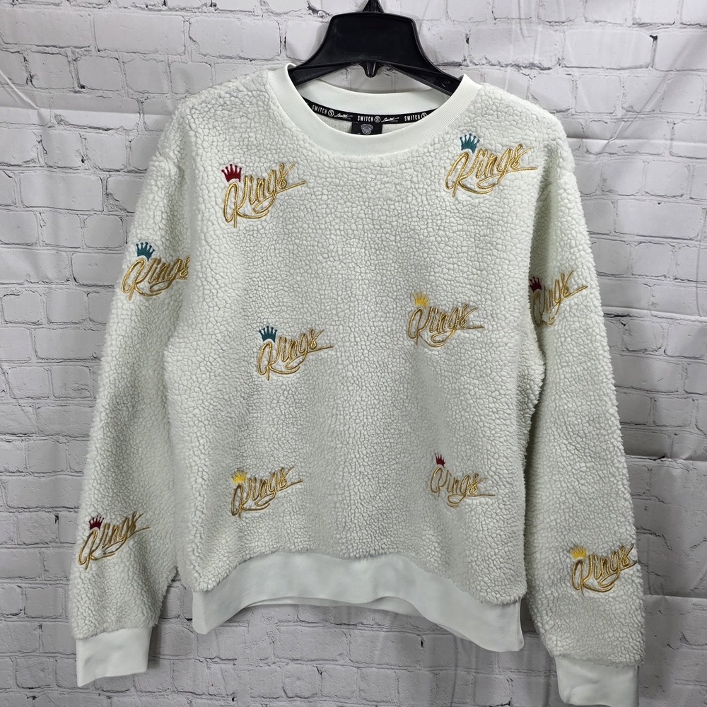 Switch Remarkable Kings Embroidered‎ Sherpa Sweatshirt Size Large  B-F